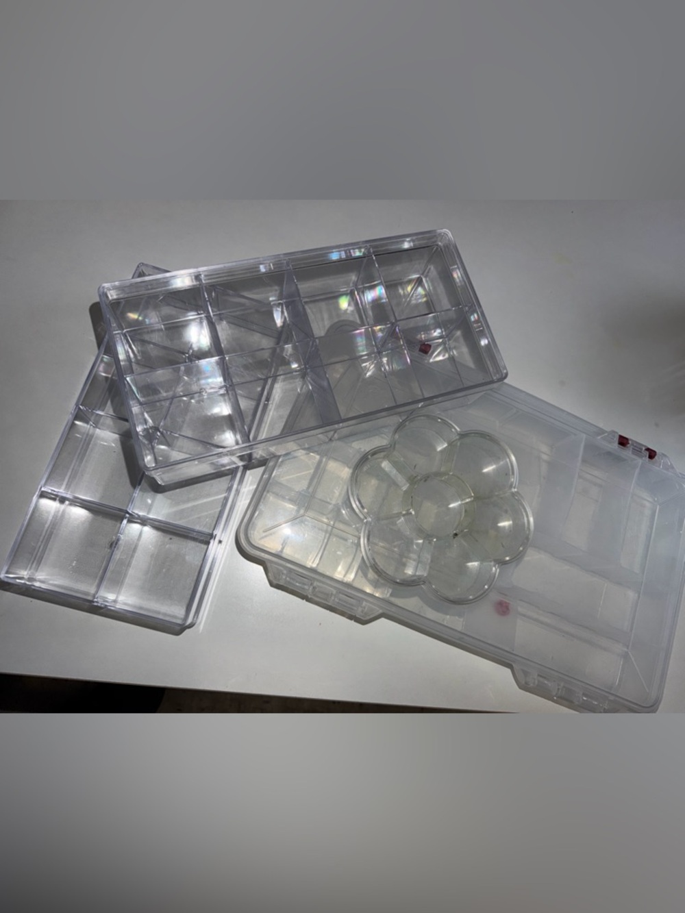 clear plastic storage cases designed for organizing small items